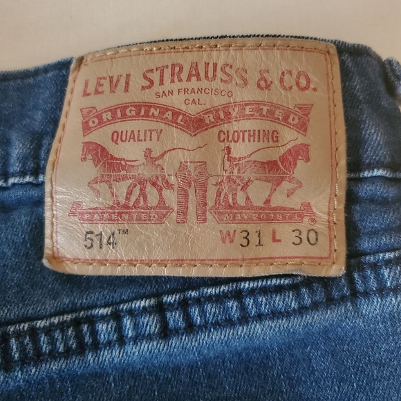 Levi's Jeans Mens 31x30 Blue 514 Straight Denim - Picture 7 of 14